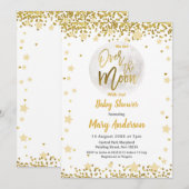 Over het Moon Gold Baby shower Kaart (Voorkant / Achterkant)