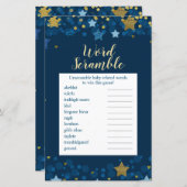 Over het Moon Gold Baby shower Word Scramble (Voorkant / Achterkant)