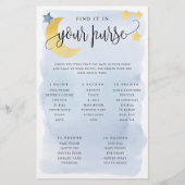 Over het Moon Purse Scavenger Paper Game Kaart-Blu Flyer (Voorkant)