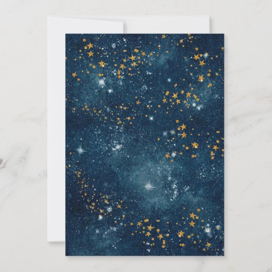 Over het Moon Space Theme Baby shower Kaart (Achterkant)