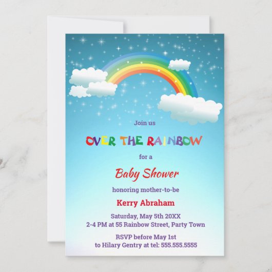 Over het Rainbow Baby shower Kaart (Voorkant)