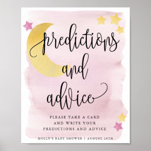 Over het scherm Moon Pink Predics en Advice Poster