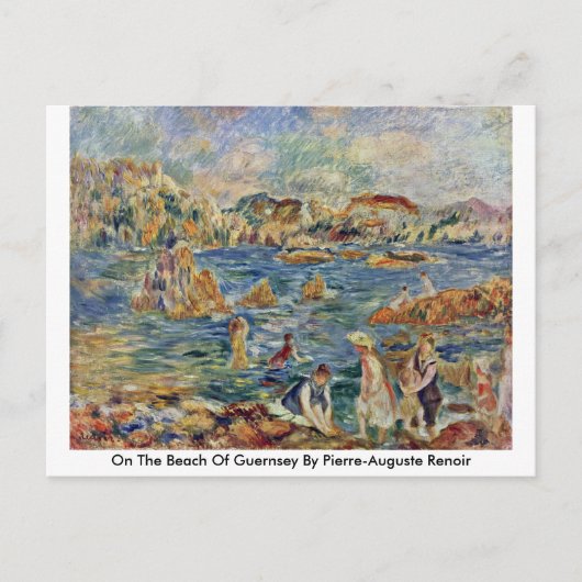 over het strand van Guernsey door Pierre-Auguste R Briefkaart (Voorkant)