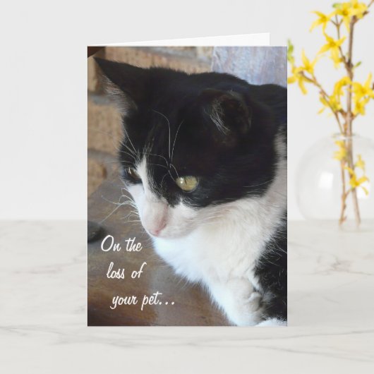 Over het verlies van je huisdier met gedicht. kaart (Gele Bloem)