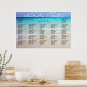 Over het Zee Horizon Wedding Seating Chart Poster (Keuken)