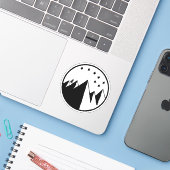 Over Hill Over Dale - Sticker B&W (Ordinateur portable avec iPhone)