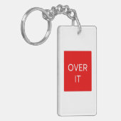 "OVER IT" Statement Graphic Tee Design Sleutelhanger (Voorkant Links)