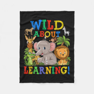 Over leren Safari Dieren Oerwoud Terug naar school Fleece Deken