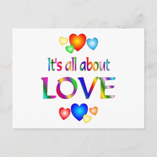 Over liefde briefkaart (Voorkant)