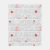 Over liefde typografie hart patroon fleece deken (Voorkant)