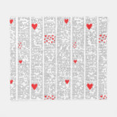 Over liefde typografie hart patroon fleece deken (Voorkant (Horizontaal))