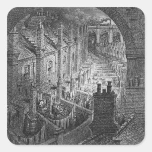 Over Londen - Per spoor Vierkante Sticker