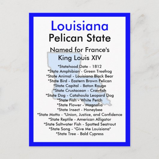 Over Louisiana Briefkaart (Voorkant)