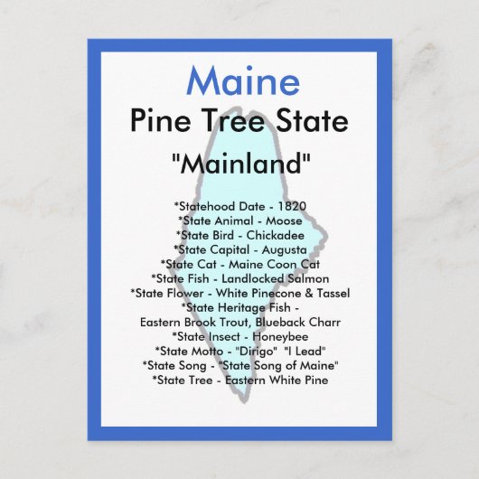 Over Maine Briefkaart (Voorkant)