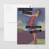 Over mij praten achter mijn achterste  grappigheid briefkaart (Voorkant / Achterkant)