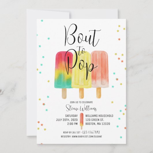 OVER NAAR POP - Baby shower Invitation Kaart (Voorkant)