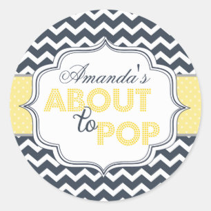 Over naar Pop Chic Chevron Baby shower Stickers
