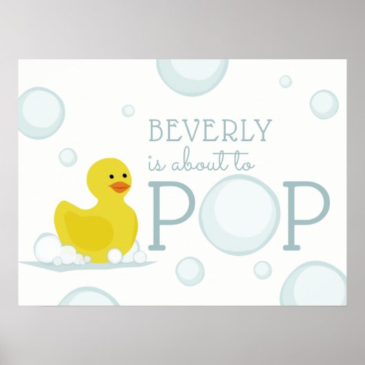 Over naar Pop Rubber Duck Bubble Baby shower Poste Poster (Voorkant)