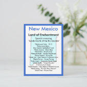 Over New Mexico Briefkaart (Staand voorkant)