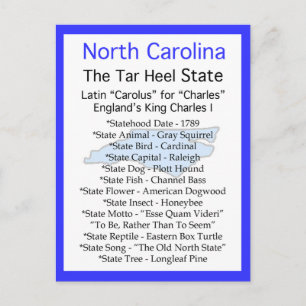 Over North Carolina Briefkaart