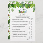 Over of onder Dinosaur Baby shower Game (Voorkant / Achterkant)