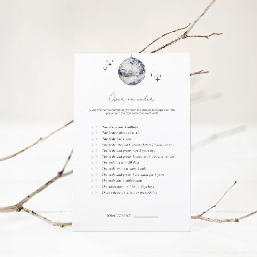 Over of Onder Disco Bal Bruiloft Borrel Spel