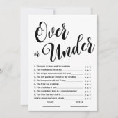 Over of Onder Eenvoudige Bruiloft Feestspelkaart Kaart (Voorkant)