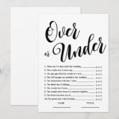 Over of Onder Eenvoudige Bruiloft Feestspelkaart Kaart (Voorkant / Achterkant)