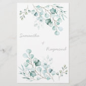 Over of onder Eucalyptus Couples Showkaart Flyer (Achterkant)