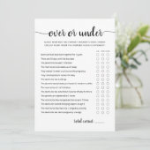 Over of Onder Game Baby shower party Kaart (Staand voorkant)