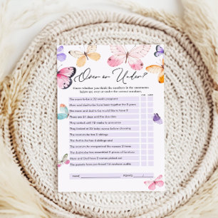 Over of onder spel, Butterfly Baby shower spel