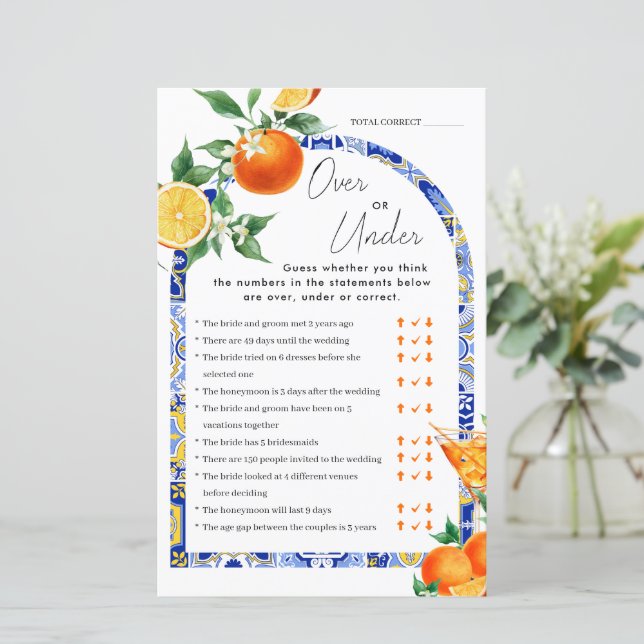 Over of onder Spritz Mediterraan bruidsspel (Staand voorkant)