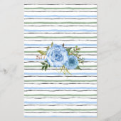 Over of onder Vrijgezellenfeest Blue Flowers Game Flyer (Achterkant)