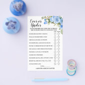 Over of onder Vrijgezellenfeest Blue Flowers Game Flyer (Enkel)