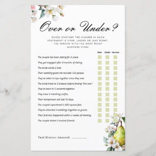 Over of Under Perfect Pear Bruiloftsspel