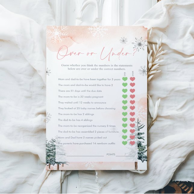 Over or Under - Baby shower Spel Winterthema (Creator heeft geüpload)