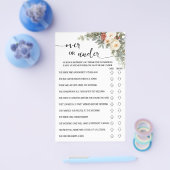 Over or Under Winter Bridal Shower Game Card Flyer (Enkel)