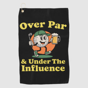 Over Par en Onder de Invloed Golf Drinken Golfhanddoek