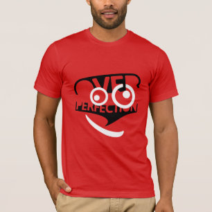 Over Perfection Eenvoudige Zwart-Wit Waarschuwing T-shirt