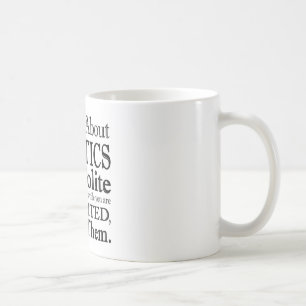 Over politiek praten koffiemok