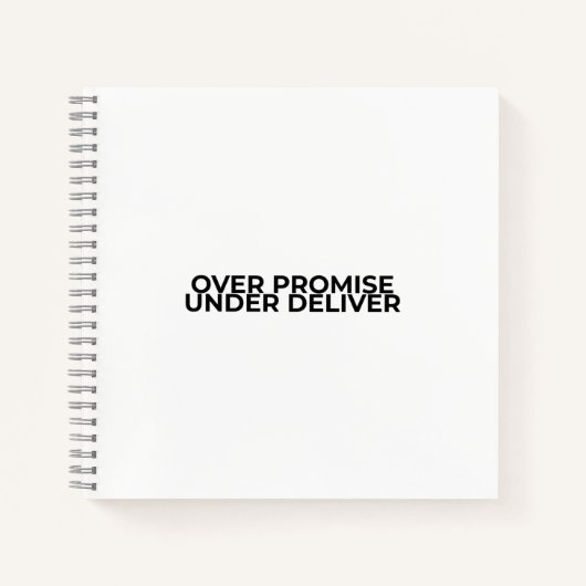 Over Promise Under Deliver Typographic Spiral Notitieboek (Voorkant)