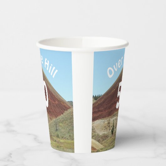 Over the Hill 50th Birthday Milestone Papieren Bekers (Links)