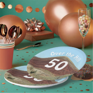 Over the Hill 50th Birthday Milestone Papieren Bordje