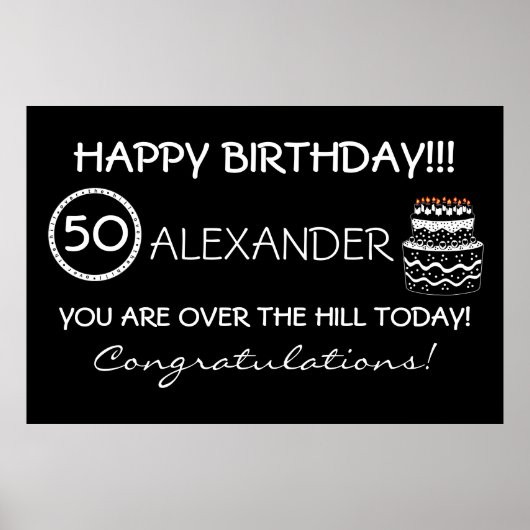 Over the Hill Birthday Banner Poster (Voorkant)