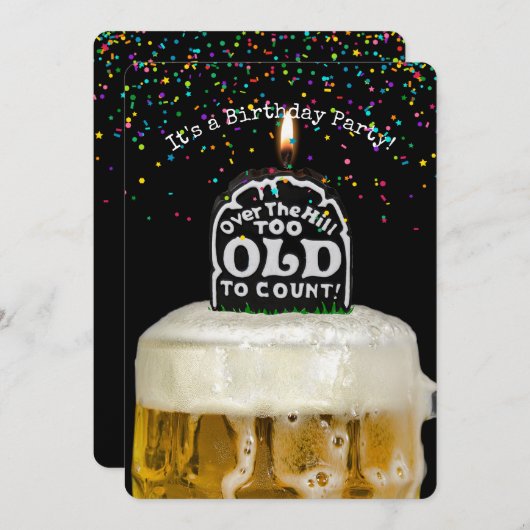 Over the Hill Birthday Party Invitation Kaart (Voorkant / Achterkant)