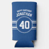 Over the Hill Birthday Sporty met Age Blue White (Achterkant)