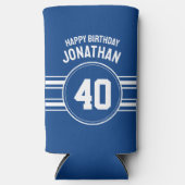 Over the Hill Birthday Sporty met Age Blue White (Voorkant)