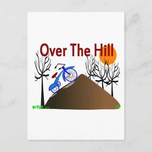 "Over the Hill" Grappige verjaardagscadeaus Briefkaart (Voorkant)