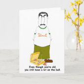 Over the Hill, Sarcastisch, Crabby Oude Mannen Ver Kaart (Gele Bloem)