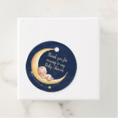 Over the Moon Baby Baby shower met hemelse thema's Bedankjes Labels (In situ)